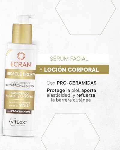 Miracle Bronze Autobronceador Corporal - Loción Bronceadora con Pro-Ceramidas - Bronceado Natural, Progresivo y Uniforme sin Sol - Textura Ligera, Hidratante y de Larga Duración - 200 ml