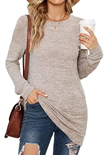 Women Tunic Tops for Leggings Long Sleeve Crewneck Sweatshirts