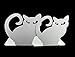 Winterworm Cute Vivid Lovely Persian Cat Nonskid Thickening Iron Metal Bookends Book Organizer for Library School Office Home Study Desk Organizer (White)