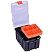 UMI 4 in 1 Tool Organizer Set Multi-purpose Toolbox with Removable Compartments Bins Portable Tool Storage Box for Small Parts with Transparent Lid Black + Orange