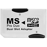 Cuziss Dual Slot MicroSD Micro SDHC Adapter Duo Pro Memory Stick Adapter for PSP Sony