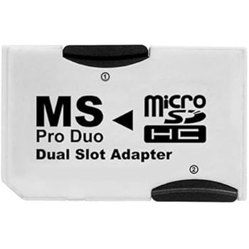 TechIntheBox Dual Slot PSP Memory Stick Pro Duo Adapter White