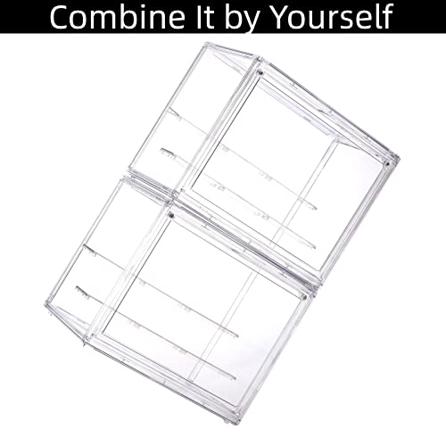 MESISEPHELE Clear Display Case Bread Box for Kitchen Countertop, Transparent 2 Tier Display Shelf Cake Cupcake Bread Storage Container Pantry Bakery Keeps Fresh for Pastry Donut Bagel Muffins Rolls