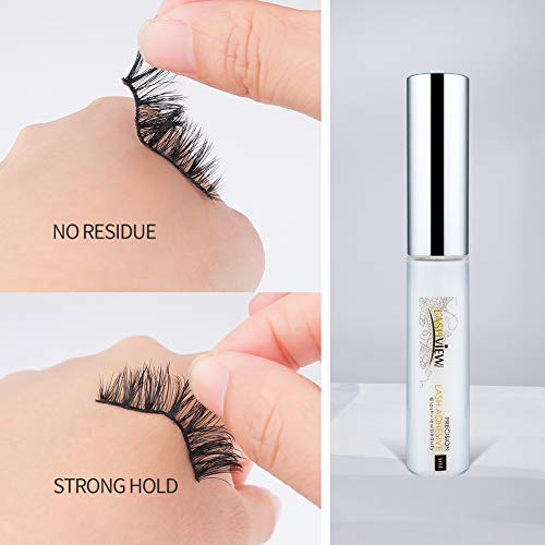 LASHVIEW Eyelash Glue, Eyelash Adhesive | Safe on Skin | Suitable for Sensitive Eyes | White 176 oz