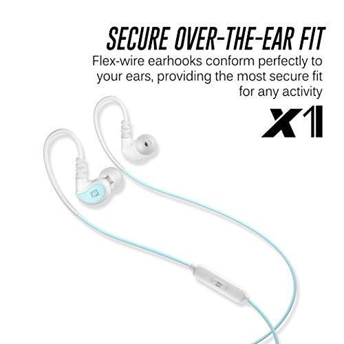 MEE audio X1 In-Ear Sports Headphones with Microphone and Remote (Mint/White) (Certified Refurbished) - Thumbnail 2