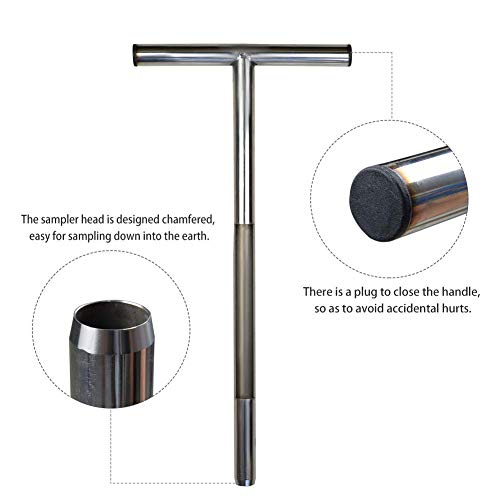 DesirePath Soil Sampler Probe 20 Inch Stainless Steel Tubular T-Style Soil Test Kits Satisfying The Sampling Depth of Agriculture Forest and Golf Course Garden Kit