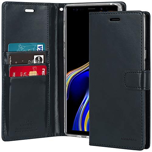 Galaxy Note 9 Case [Drop Protection] Goospery Blue Moon Diary [Slim Fit] Wallet Case [Card Slots] Stand Flip Cover [Magnetic Closure] for Samsung Galaxy Note9 (Navy), NT9-BLM-NVY