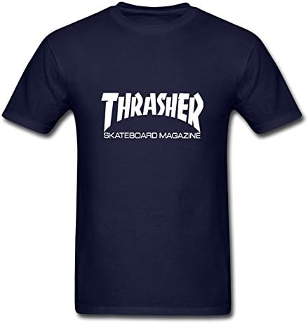 Fowe Men's Short Sleeve O Neck Thrasher Skateboard Cotton T Shirts X Large Blue