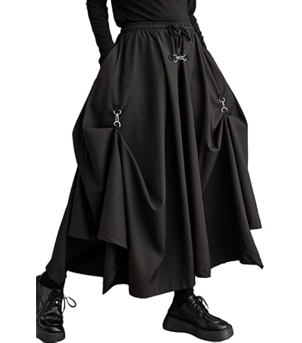 ellazhu Women's Oversized Irregular Drop Crotch Wide Leg Hakama