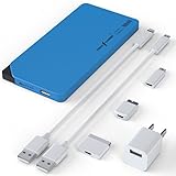 1 Day Sale! PermaCharger Portable Ultra-Thin 8,000 mAh USB Power Pack for iPhone/Android/Tablet/Many Other Devices. Built-In Micro&Male Adapter w/ 5 FREE Cellphone Cables & 1 Wall Adapter