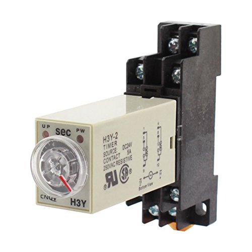Uxcell rotary knob control dc 24v dpdt 0-10 second power on delay…