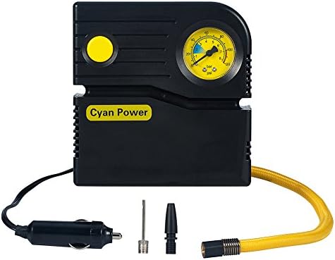 Cyan Power Portable Air Compressor Pump, Tire Inflator, 12V 120 PSI Tire Pump for Car, Truck, Bicycle, RV and Other Inflatables (Standard)