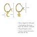 Columbus 14K Gold Plated Moon and Star Charm Huggie Hoop Earrings - Dangle Drop Earrings for Women (Gold Moon/Star)