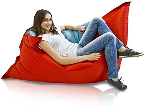 Turbo BeanBags Pillow Style Bean Bag Chair, Large, Sky/Red