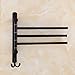 ELLO&ALLO Oil Rubbed Bronze Swing Out Towel Racks for Bathroom Holder Wall Mounted Towel Bars with Hooks 3-Arm
