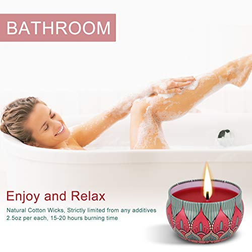 image for Angium Scented Candles Gift Set (Lavender, Rose,Peppermint,Grapefruit,