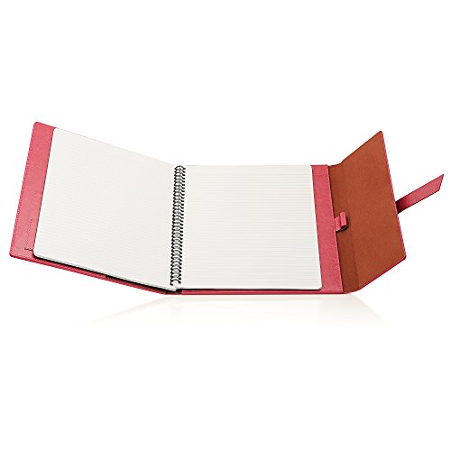 Gallaway Leather Padfolio Portfolio Folder - Perfect for Your Interviews, Resumes, Presentations and Meetings and it fits Letter, Legal, A4 Notebooks and Notepads (Pink)