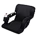 AceLife Stadium Seat Portable Adjustable Reclining Bleacher Chair with Padded Cushion and Armrest with 2 Pockets, Black