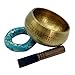 Large Heavy Weight 6.25 Inches Meditation Grade Professional Quality Hand Hammered Tibetan Singing Bowl Set. Yoga Sound Bowl Made with Seven Metals for Healing and Relaxation. By Healing Lama(TM)