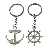 niceEshop(TM) 1 Pair Couple Keychain Love Keychain Key Ring , Silver
