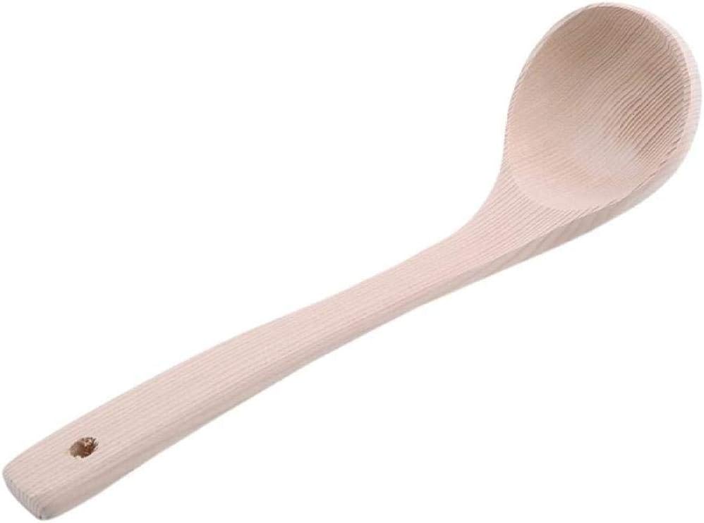 Cuchara de sopa de madera Mango largo Cuchara caliente Cuchara