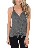 IVVIC Button Down V Neck Tank Tops for Women Casual Sleeveless Shirts Blouses