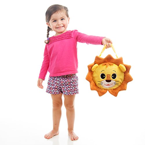 BUCKLE TOY "Benny" Lion Bag - Toddler Early Learning Basic Life Skills Children's Plush Travel Activity