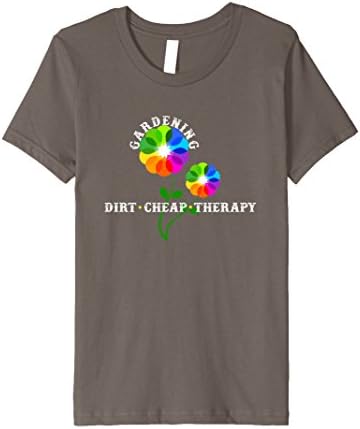 Kids Gardening Dirt Cheap Therapy T shirt Garden Tools Gardner 12 Asphalt