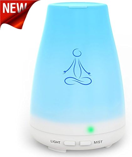 Your Spirit Space 100ml Aromatherapy Essential Oil Diffuser Portable Ultrasonic Cool Mist Aroma HumidifierBonus PDF with 7 Color LED Lights Changing and Waterless Auto Shut off Function