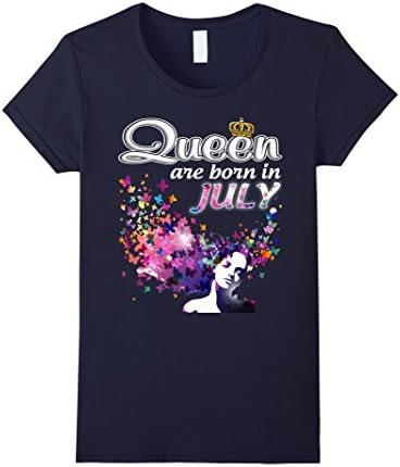 Women's Queen are born in July - July Lady shirt Medium Navy