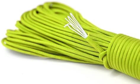Paracord rope survival rope made of tear-resistant Parachute Cord. Paracord Ropes 550 lbs 31 meters (100 ft) in the color neon green (NOTE: THIS PARACORD ROPE IS NOT SUITABLE FOR CLIMBING) NEW from the brand PRECORN