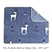 TILLYOU Toddler Flannel Blanket - Warm Cozy Baby Blanket for Boys and Girls, Smooth Cute Lightweight Blanket for Bedding Crib Stroller, 40×50 inches, Navy Deer