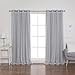 Best Home Fashion uMIXm Mix and Match Tulle Sheer Lace and Blackout 4 Piece Curtain Set – Antique Bronze Grommet Top – Grey - 52