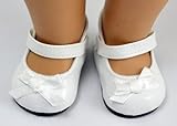 Doll Shoes White Leatheroid Mary Jane Fit 18 inch American Girl dolls by sweet dolly