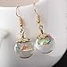 Zittop Persimmon Fruit Glass Bottle Earrings Girl Funny Clear Dangle Ear Rings Beach Dress Cute Ear Studs