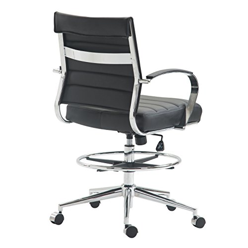 Poly and Bark Tremaine Drafting Chair in Vegan Leather, Black
