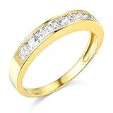 14k Yellow OR White Gold SOLID Channel Set Wedding Band