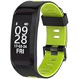Smart Watch Heart Rate Monitor - Hathcack Ai01 Waterproof Bluetooth Heart Rate Blood Pressure Blood Oxygen Monitoring smart band Fitness Tracker Sports Bracelet-Green