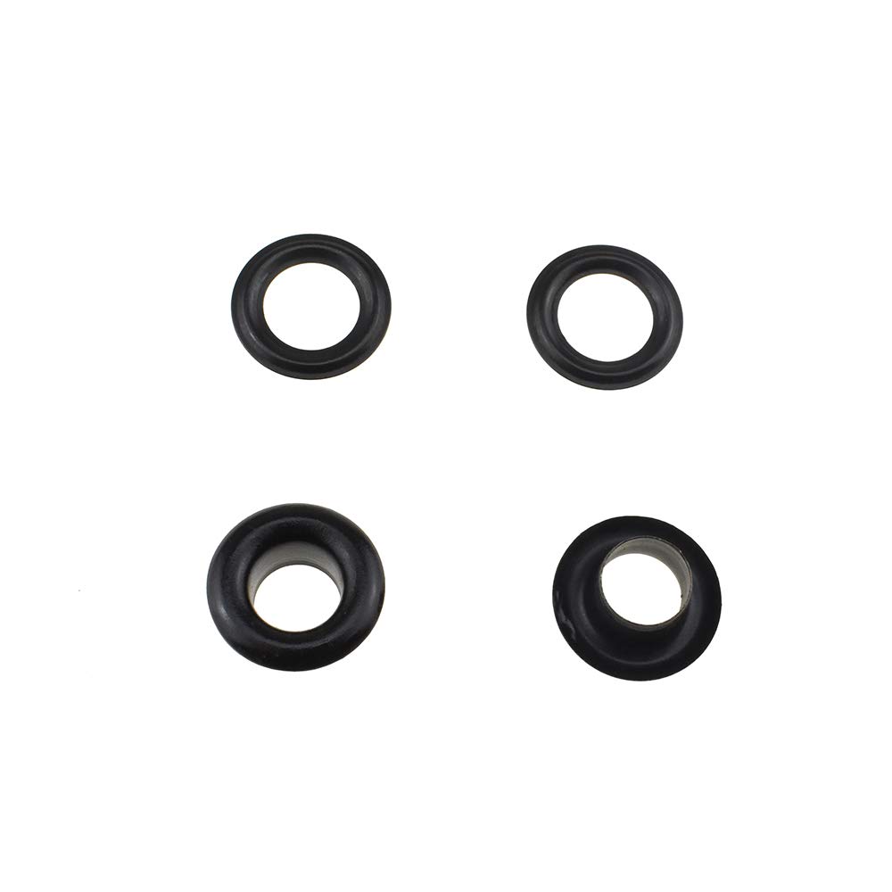 Photo 1 of Hahiyo Grommets Eyelets 6mm Inside Diameter Carbon Steel Strong Shiny for Canvas Clothes Leather DIY Fabric Belt Purse Bag Shoe Tent Curtain Paper Projects Decoration Black 80Pcs