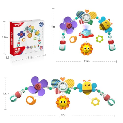 qesfir Musical Baby Stroller Arch Toys, Travel Car Seat Toys, Baby Play