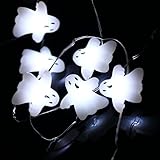 Halloween String Lights, LEORX 3 Meters 40 LEDs Ghost String Lights with 7 Modes, Battery Operated, Cool White