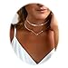 Shoopic Muti Layer Coin Choker Karma Necklace for Women Silver Tone