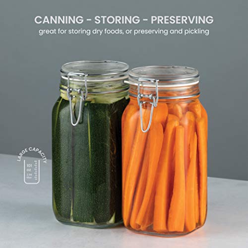 Bormioli Rocco Glass Fido Jars Hermetic Sealed Hinged Airtight Lid