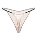 SilRiver -- Womens Silk Spandex G-String Thong Panty, Sexy T-Back Underwear with Soft Satin(Large,Moon White)