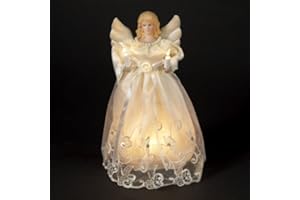 KSA 10" Lighted Seasons of Elegnace Angel Christmas Tree Topper - Clear Lights