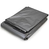 XtremepowerUS Heavy Duty Tarps 14 Mil Multi-Purpose Waterproof Poly Tarp Cover with Tent Shelter Camping Tarpaulin (12' x 20ft') -Silver