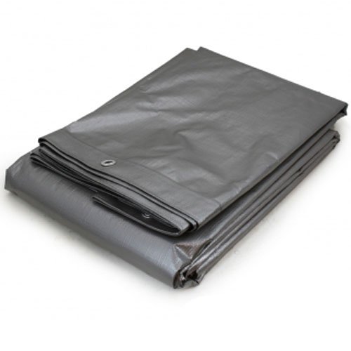 XtremepowerUS Heavy Duty Tarps 14 Mil Multi-Purpose Waterproof Poly Tarp Cover with Tent Shelter Camping Tarpaulin (12' x 20ft') -Silver