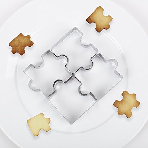 DROVE 4 Pcs Jigsaw Piece Stainless Steel Fondant Cake Cake Cookie Cutter Shape