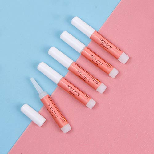 Nail Glue for Acrylic Nails - 10 Pcs Nail Tips Glue Fake False Nails Forms Adhensive Glue, 0.07 oz