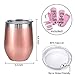 Undercut Innovations Stainless Steel 12 oz Wine Tumbler + Cupcake Wine Socks Gift Set | Double Insulated Wine Tumbler with Lid, Rose Gold | Wine Gifts for Women, Gifts for Wine Lovers